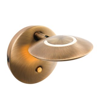 Wandlamp Zenith LED | 1 lichts | Brons, Bruin, Wit