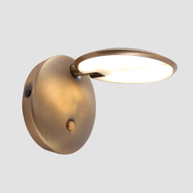 Wandlamp Zenith LED | 1 lichts | Brons, Bruin, Wit