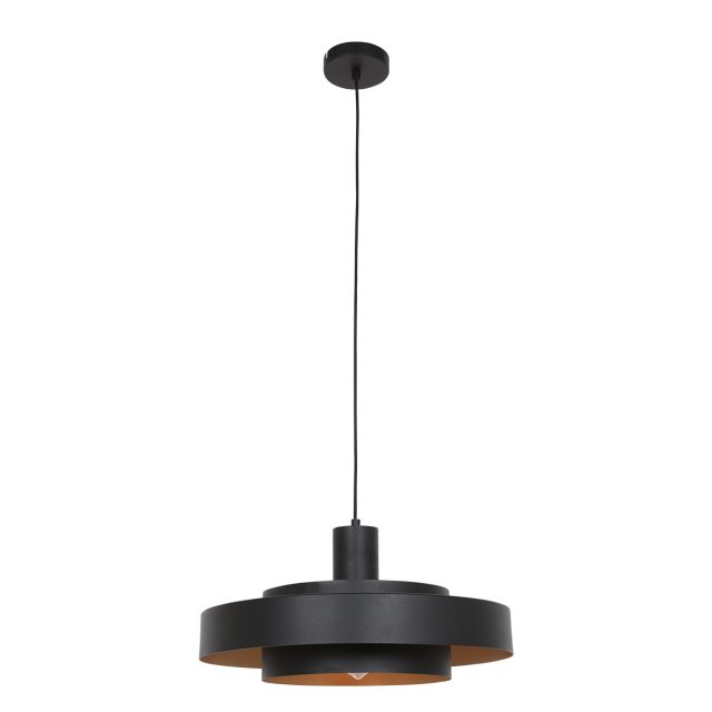 Hanglamp Flinter | 1 lichts | Ø 50 cm | mat zwart & goud - Afbeelding 12