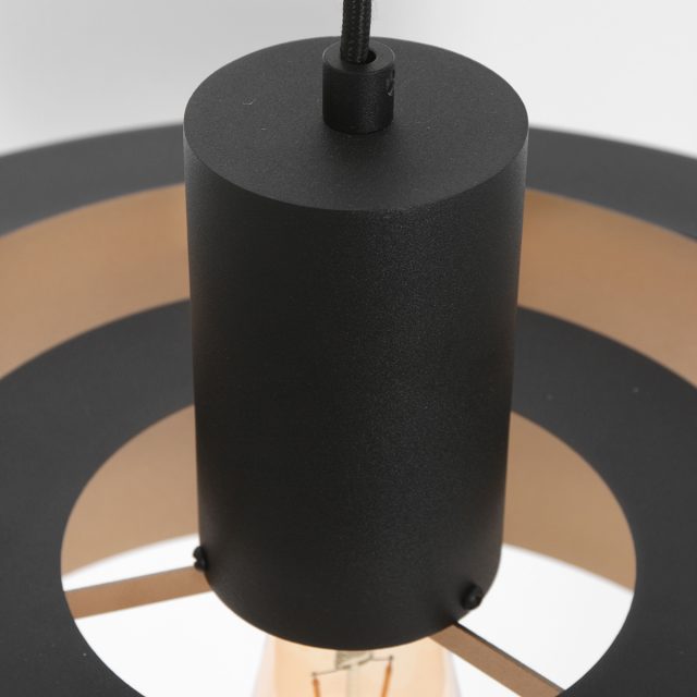 Hanglamp Flinter | 1 lichts | Ø 50 cm | mat zwart & goud - Afbeelding 4