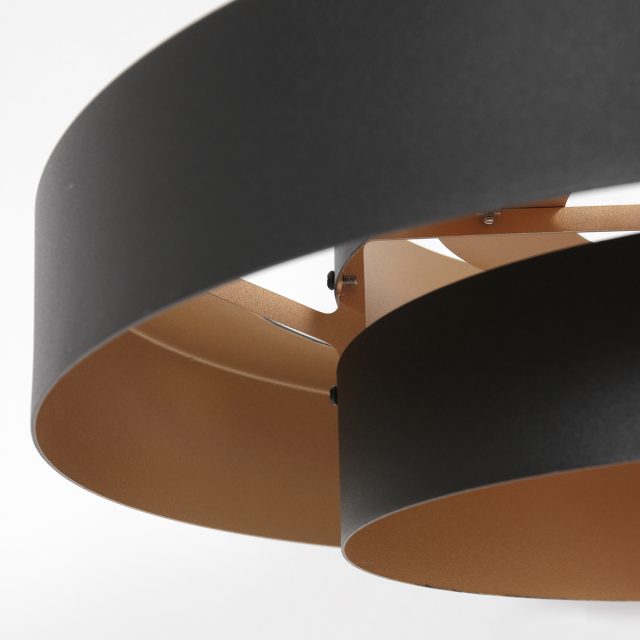 Hanglamp Flinter | 1 lichts | Ø 50 cm | mat zwart & goud - Afbeelding 6