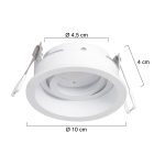 Spot pelite | 1 lichts | kantelbaar | GU10 | mat wit - Afbeelding 6