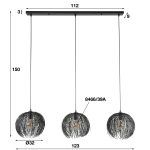 Hanglamp beach | 3 lichts | Zwart bruin