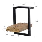 Wandplank Edge | 20x25x30 cm | massief acacia | naturel - Afbeelding 4