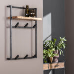 Kapstok Air solid | 6 haken | hoedenplank | 51x30x80 cm | acacia - Afbeelding 2