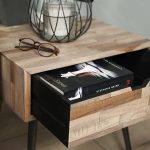 Nachtkastje Teca | 1 lade | 45x35x50 cm | teakhout | verweerd - Afbeelding 4