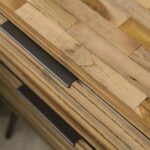 Nachtkastje Teca strip | 2 lades | 45x30x60 cm | teakhout | verweerd - Afbeelding 3