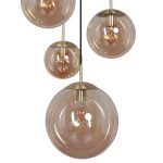 Hanglamp Bollique | 5 lichts | Ø 375 cm | amber & messing - Afbeelding 4