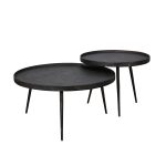 Salontafel set van 2 rond Metallic | Ø 76 cm | grijs - Afbeelding 3