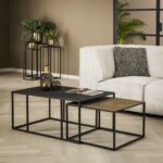 Salontafel set van 2 Iron Metallic | 90x60x40 cm | grijs