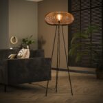 Vloerlamp Copper Twist | 1 lichts | 50x50x140 cm | Zwart nikkel