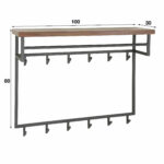 Kapstok Daytona | 12 haken | hoedenplank | 100x30x80 cm | Saja hout - Afbeelding 4
