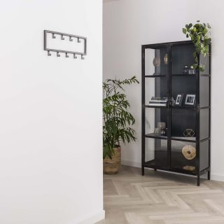 Kapstok industrial | 9 haken | Zilver