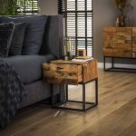 Nachtkastje Mill | 1 Lade | Massief acacia gezandstraald