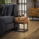 Nachtkastje Mill | 1 Lade | Massief acacia gezandstraald