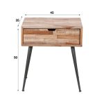 Nachtkastje Teca | 1 lade | 45x35x50 cm | teakhout | verweerd - Afbeelding 7