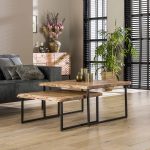 Salontafel edge | Set van 2 | Massief acacia naturel