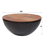 Salontafel Raft | Ø 90 cm | robuust hardhout | 40 cm hoog - Afbeelding 4