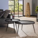 Salontafel set van 2 rond Metallic | Ø 76 cm | grijs - Afbeelding 4