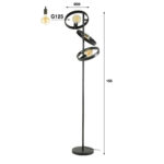 Vloerlamp Hover | 3 lichts | 40x40x155 cm | Charcoal - Afbeelding 7