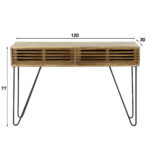 Kaptafel Tweak | 2 lades | 120x30x77 cm | massief mango | zandkleur - Afbeelding 5