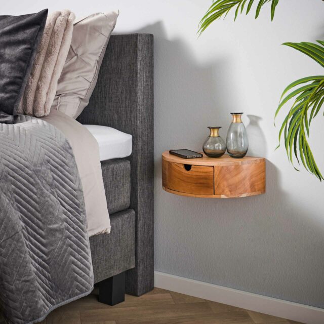 Nachtkastje Curve | 1 lade | 40x20x12 cm | acacia natuur - Afbeelding 1