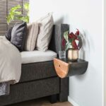 Set van 2 nachtkastjes Half moon | 1 lade | 40x25x15 cm | acacia natur