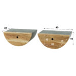 Set van 2 nachtkastjes Half moon | 1 lade | 40x25x15 cm | acacia natur - Afbeelding 7
