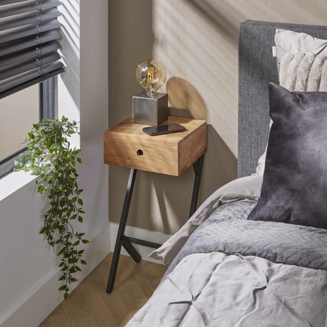 Nachtkastje XS Balance | 1 lade | 30x30x60 cm | acacia naturel - Afbeelding 1