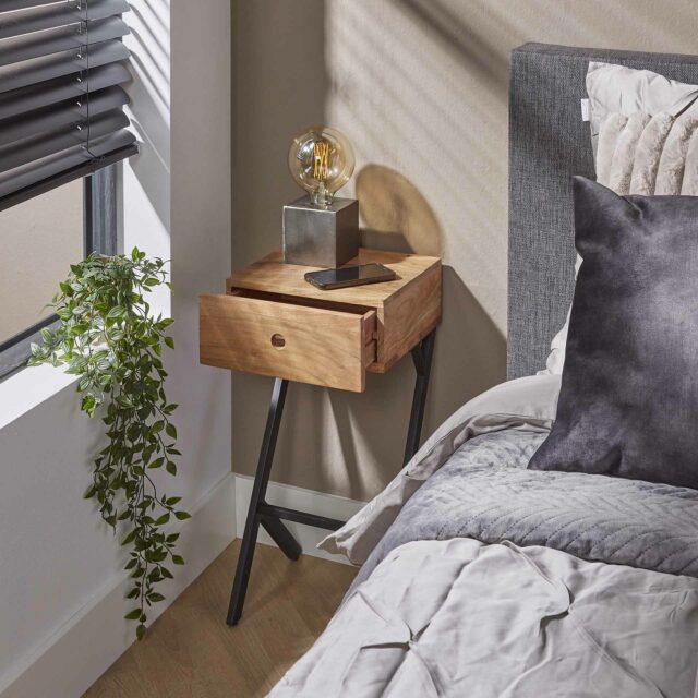 Nachtkastje XS Balance | 1 lade | 30x30x60 cm | acacia naturel - Afbeelding 2