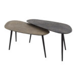 Salontafelset niervormig | 2-delig | 84x39x42 cm | Metallic grijs - Afbeelding 3