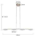 Hanglamp Soleil | 4-lichts | led | design | 90x16,5 cm | staal - Afbeelding 7