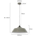 Hanglamp Nove industrieel | 1 lichts | Ø 42 cm | groen mat/wit - Afbeelding 7