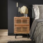 Nachtkastje Slide | 2 lades | 45x35x63 cm | massief acacia | naturel