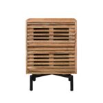 Nachtkastje Slide | 2 lades | 45x35x63 cm | massief acacia | naturel - Afbeelding 5