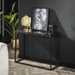 Haltafel Black and gold | 100x35x75 cm | teakhout | zwart goud