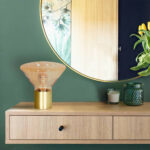 Tafellamp Ambiance | 1 lichts | Ø 26 cm | amber & messing - Afbeelding 3