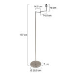 Vloerlamp Bella | 1 lichts | E27 | 45x137 cm | staal - Afbeelding 6