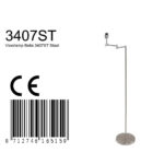 Vloerlamp Bella | 1 lichts | E27 | 45x137 cm | staal - Afbeelding 7