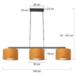 Hanglamp Stang | 3-lichts | Ø 30 cm | goud & zwart | landelijk - Afbeelding 7