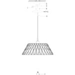 Hanglamp Maze | 1 lichts | Ø 46 cm | beuken & zwart/wit cable - Afbeelding 9
