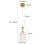Hanglamp Grazio glass | 1 lichts | Ø 12,5 cm | messing & glas - Afbeelding 7