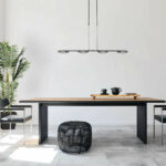 Hanglamp turnound | 4 lichts | 120x16 cm | smoke & zwart - Afbeelding 3