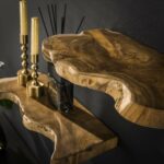 Wandschap set van 3 Natural line | 55x25x4 cm | gerecycled teakhout - Afbeelding 2