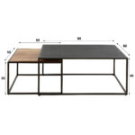 Salontafel set | 2 stuks Slate mix | 90x60x40 cm | leisteen - Afbeelding 5