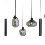 Hanglamp Reflexion | 9 lichts | E27 + GU10 | 25x150x140 cm | smoke & zwart - Afbeelding 3