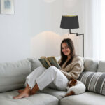 Vloerlamp Bella uitschuifbaar | 1 lichts | Ø 30 cm | 154 cm | zwart - Afbeelding 3