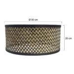 Lampenkap rond trendy | Ø 20 cm | naturel & zwart - Afbeelding 6