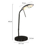 Tafellamp Eloi | 1 lichts | draaidimmer | 14x16x46 cm | zwart - Afbeelding 3