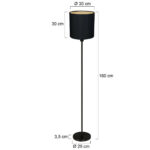 Vloerlamp Noor | 1 lichts | Ø 30 cm | 160 cm | wit & zwart - Afbeelding 4